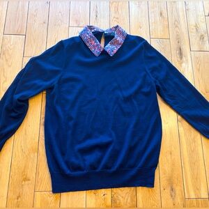 J. Crew Liberty Print Collar Sweater